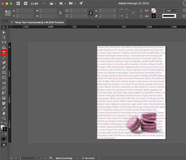 adjusting font box indesign