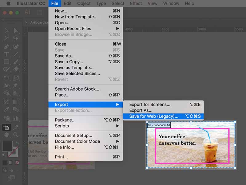 adobe illustrator artboard changes size on export jpg