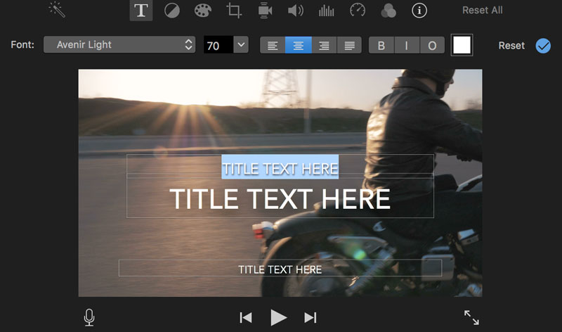 how to add text in iMovie