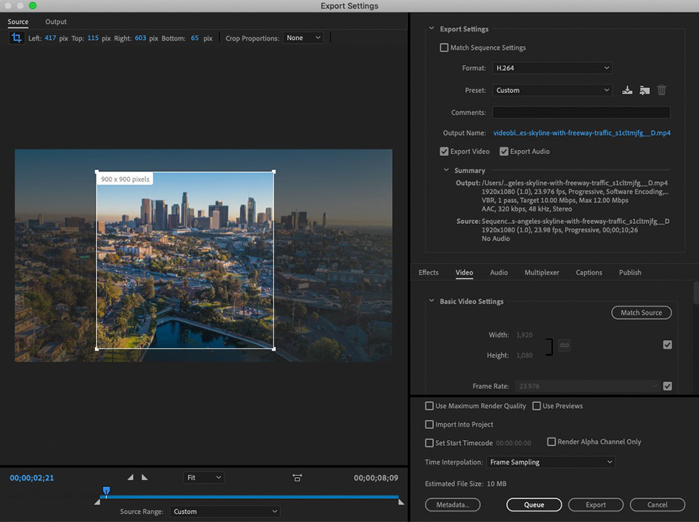 adobe premiere pro export animation codec