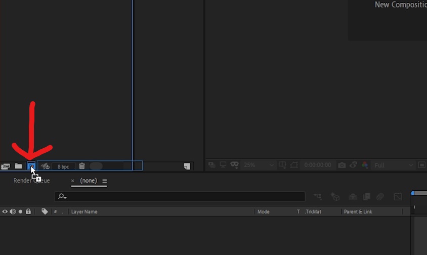 Drop footage onto New Composition button in Adobe After Effects