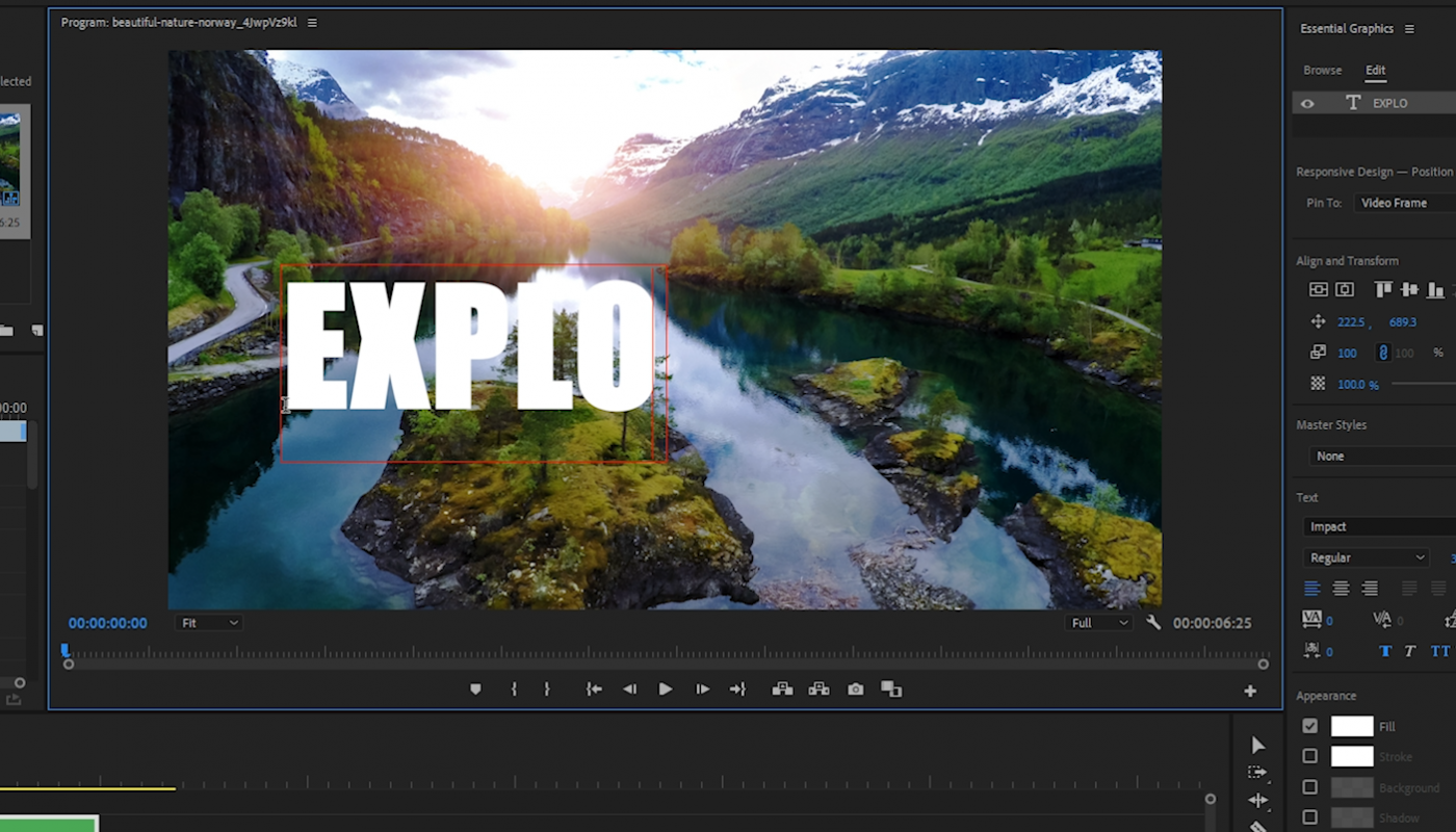 adobe premiere add text over video cc