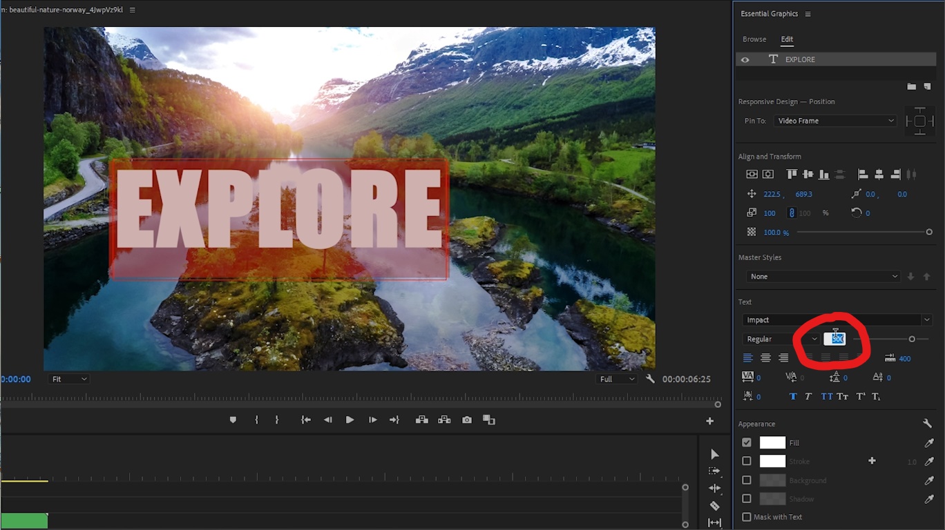 premiere pro text editor