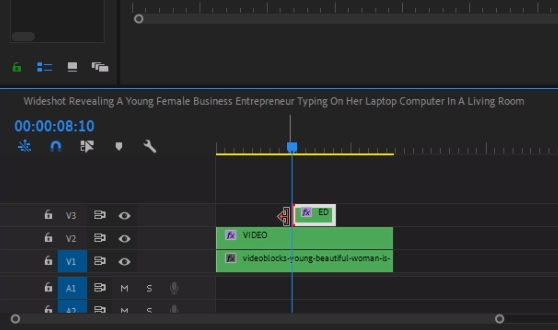 Adjusting the duration of text layer in Adobe Premiere Pro