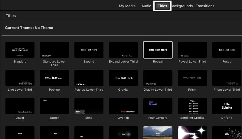 Add titles to iMovie project