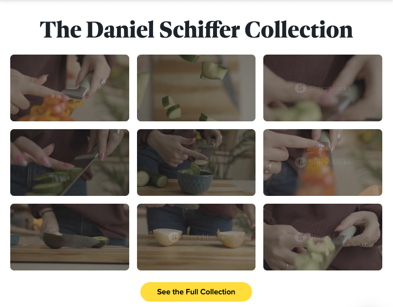 screenshot of daniel schiffers stock footage collection