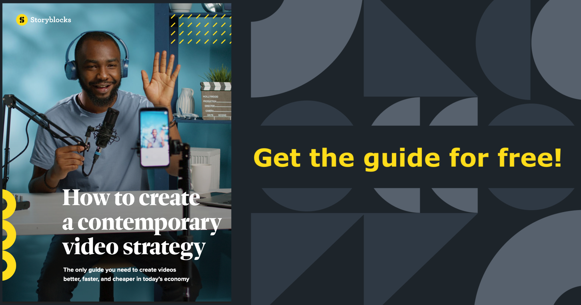 Click to download the guide for free. Cover art for "How to create a contemporary video strategy: The only guide you need to create videos better, faster, and cheaper in today's economy."